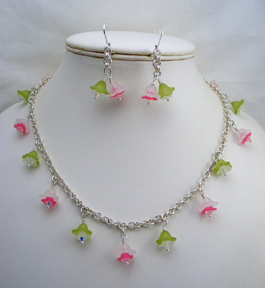 Flower and Chainmaille Jewellery Set