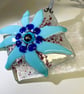 Blue Glass Flower Suncatcher