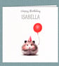 Adorable Hamster Birthday Card with Balloon