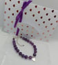 Amethyst heart charm bracelet sterling silver - Image 1