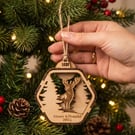 Personalised Wooden Hanging Christmas Decoration – Custom Scene Edition
