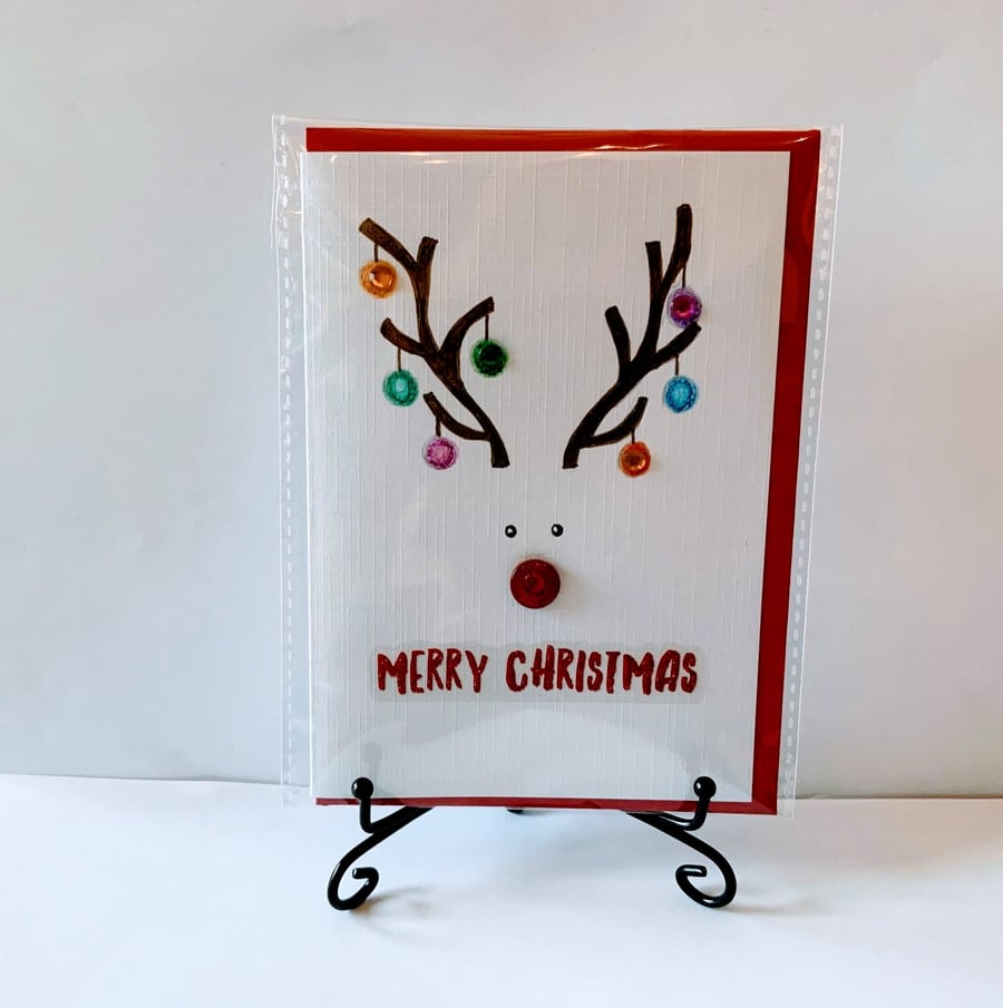 Whimsical Reindeer Christmas Card