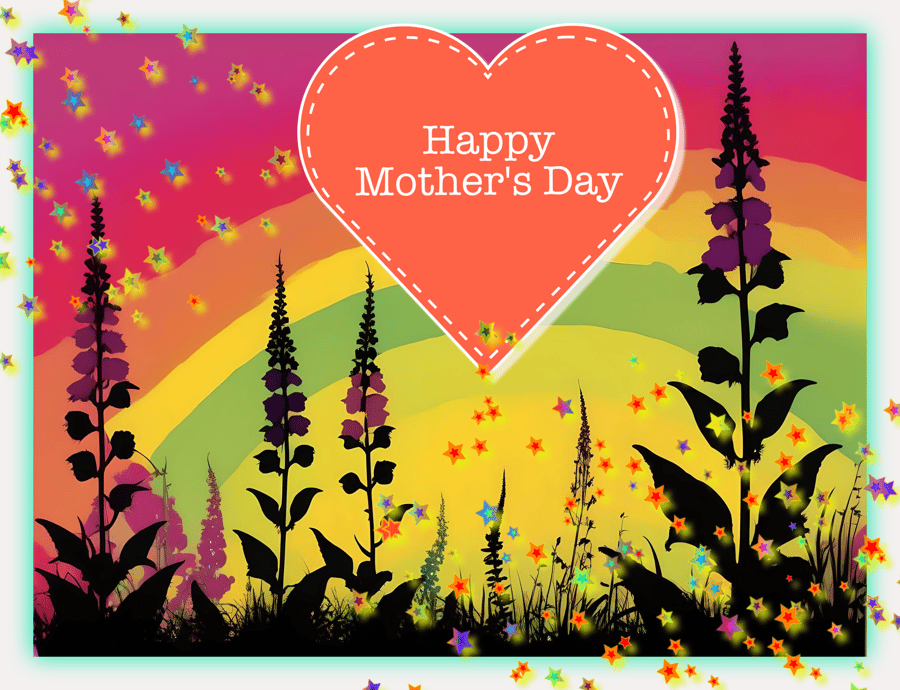 Happy Mother's Day Foxgloves Card A5