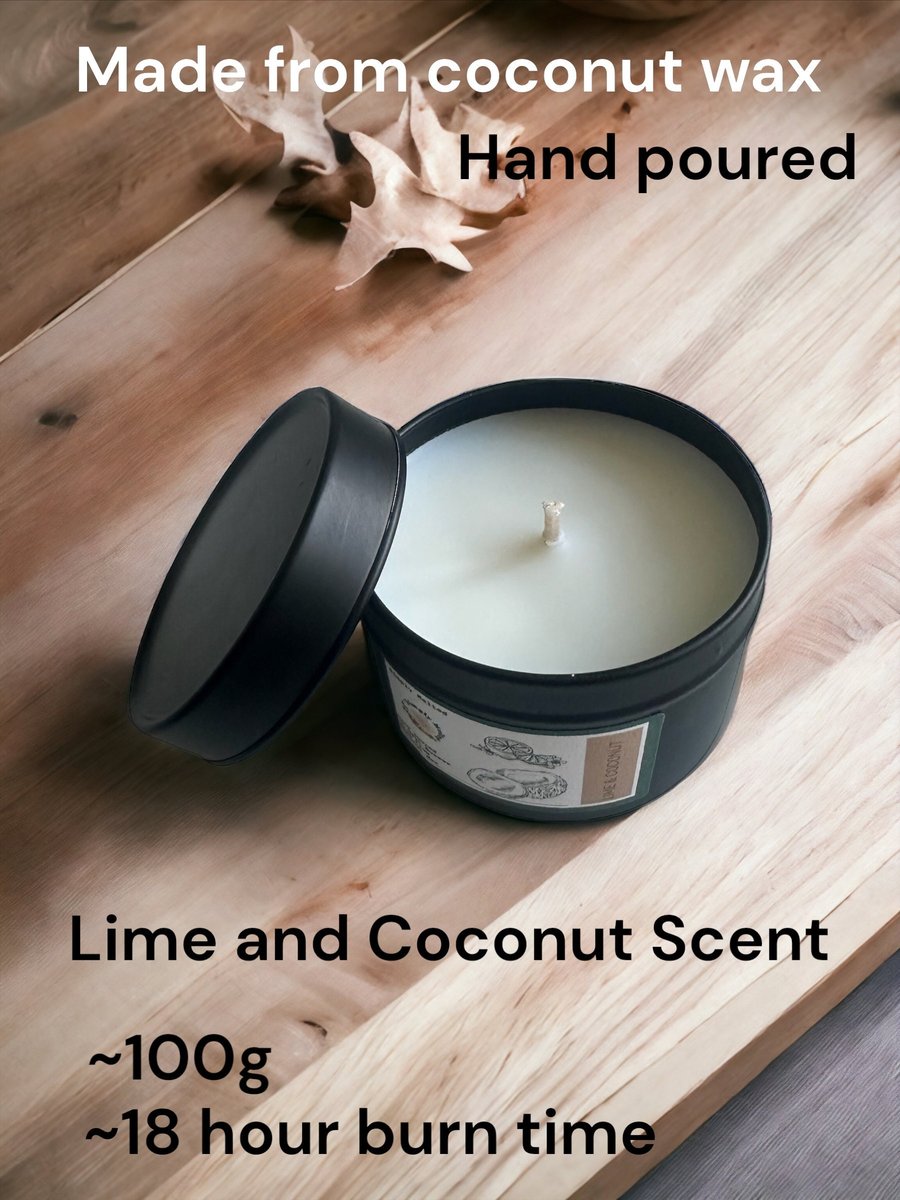Lime Coconut Scented Candle, Fresh Home Fragrance, Gift For Mum