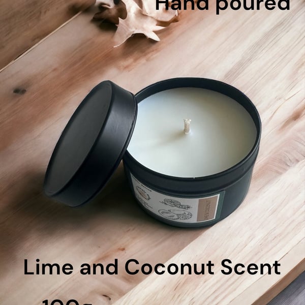 Lime Coconut Scented Candle, Fresh Home Fragrance, Gift For Mum