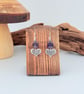 Silver and Amethyst Heart Earrings - Image 1