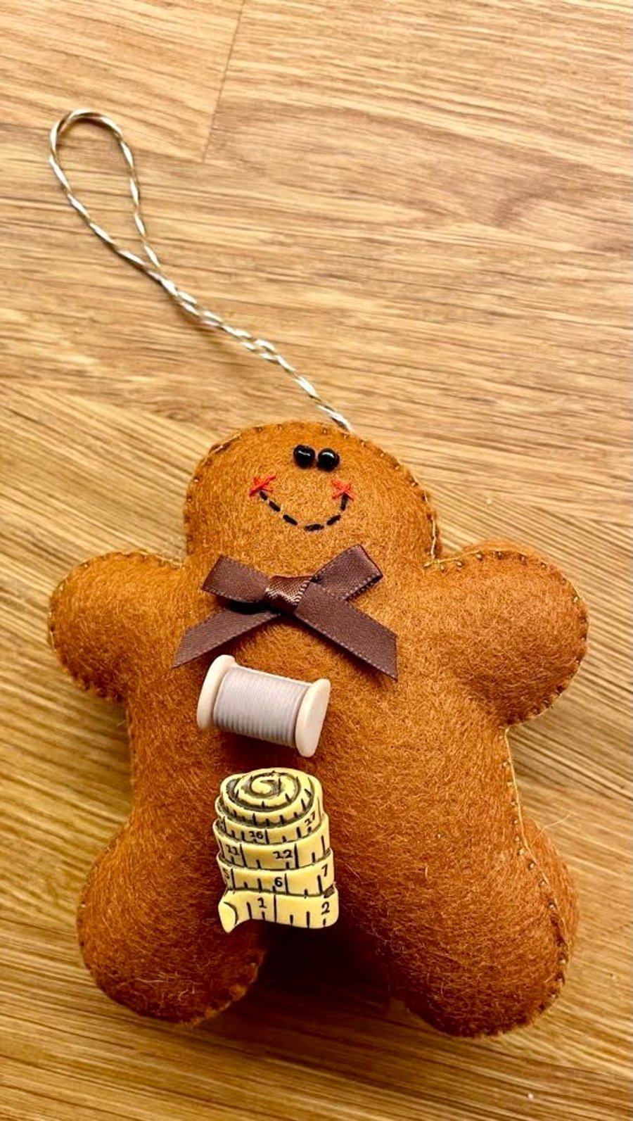 Sewing felt gingerbread man