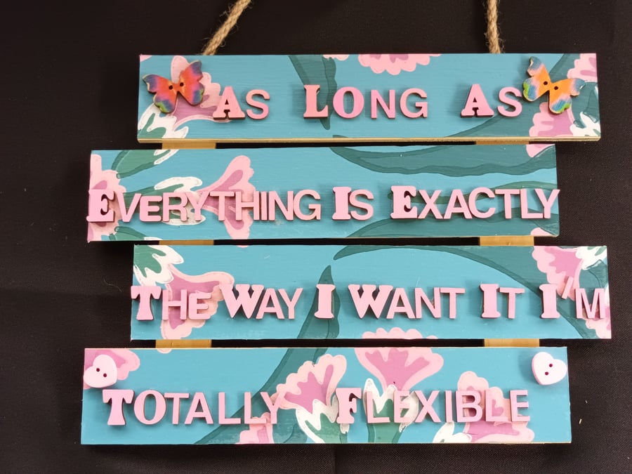 Hand decorated hanging wooden sign 