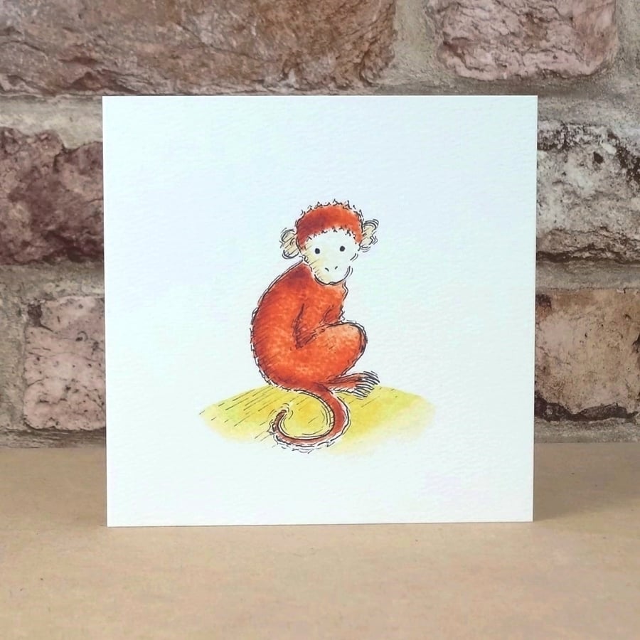 Monkey Card Blank Card Animal Card Eco Friendly