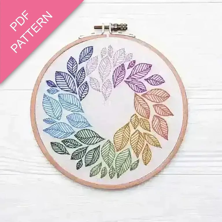 As the Leaves Turn Hand Embroidery PDF Pattern