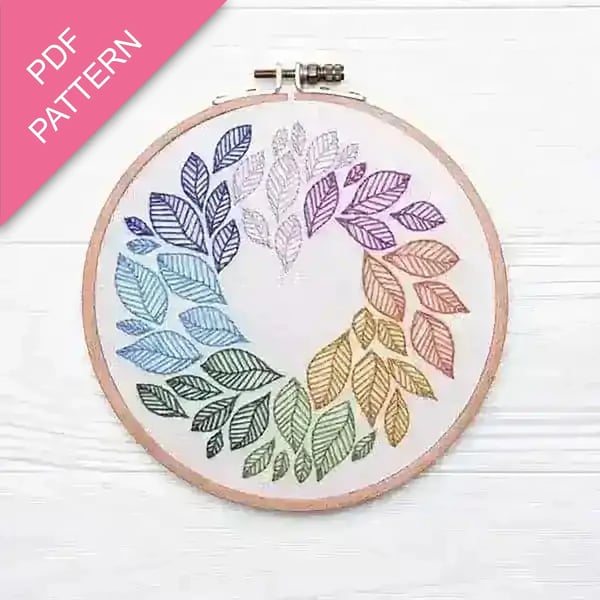 As the Leaves Turn Hand Embroidery PDF Pattern