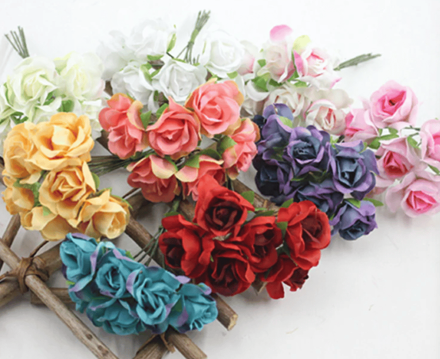 (SF002 mixed)  30 pcs Mixed Lot Fabric Artificial Flowers  