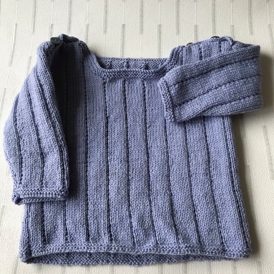 Hand knitted baby's ribbed jumper