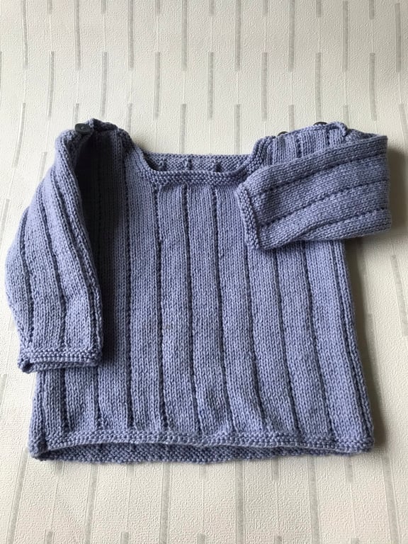 Hand knitted baby's ribbed jumper