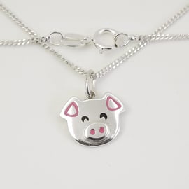 Pig Pendant (Small), Silver Farm Animal Jewellery, Handmade Piglet Gift