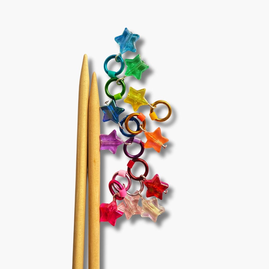 Star Stitch Markers for Knitting - Disco Stars