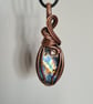 Multicoloured Natural Labradorite Copper Necklace Pendant Gift Crystal Jewellery - Image 8