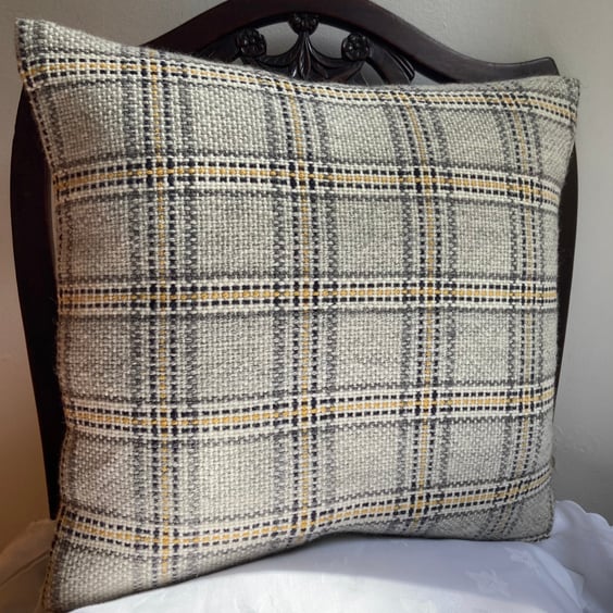Mabel cushion -  Honey. Handwoven in Wales