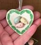 Pottery heart decoration with little eggs in a nest - Image 3