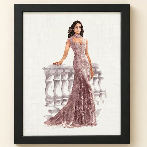 Complete Framed Bridal Cross Stitch – Francesca from a design by John Clayton 