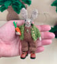 Handmade Knitted Bunny Rabbit Ornament - Chester Chestnut Woodland Rabbit Gift