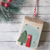 Wooden Painted House Hanging Decoration
