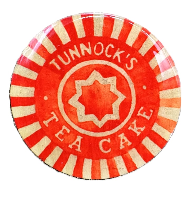 Tea Cake Pin Badge - Maple Ply and Resin