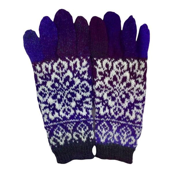 Floral gloves, handknitted gloves, rose gloves, mittens, fairisle wool gloves, 