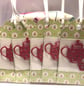 Handmade Teapot Gift Tags: Raspberry Pink Tea Party Favors, Set of 6 - Image 6