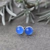 Blue Onyx Sterling Silver Stud Earrings