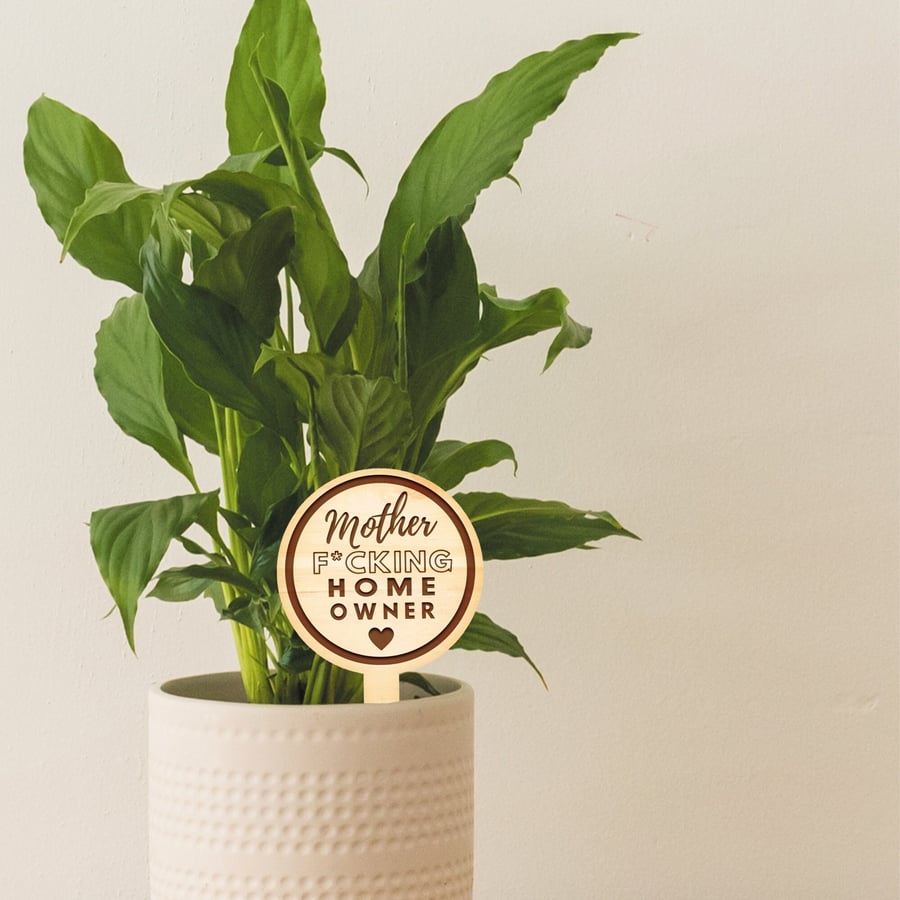House Warming Gift - Home Owner Plant Tag - Cute Funny Small Congratulations 