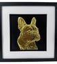 French Bulldog Framed Wall Art, Gold or Silver Leaf Frenchie Gift