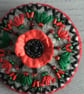 Hand Embroidered Poppy Brooch - Image 2