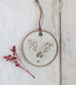 WALL DECORATION hand-built stoneware stag's head ornament in white - Image 1
