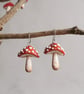 Half-Round Red Spotty Mushroom Earrings II - Image 3