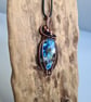 Natural Blue Labradorite Copper Pendant Necklace Gift Crystal Jewellery Jewelry