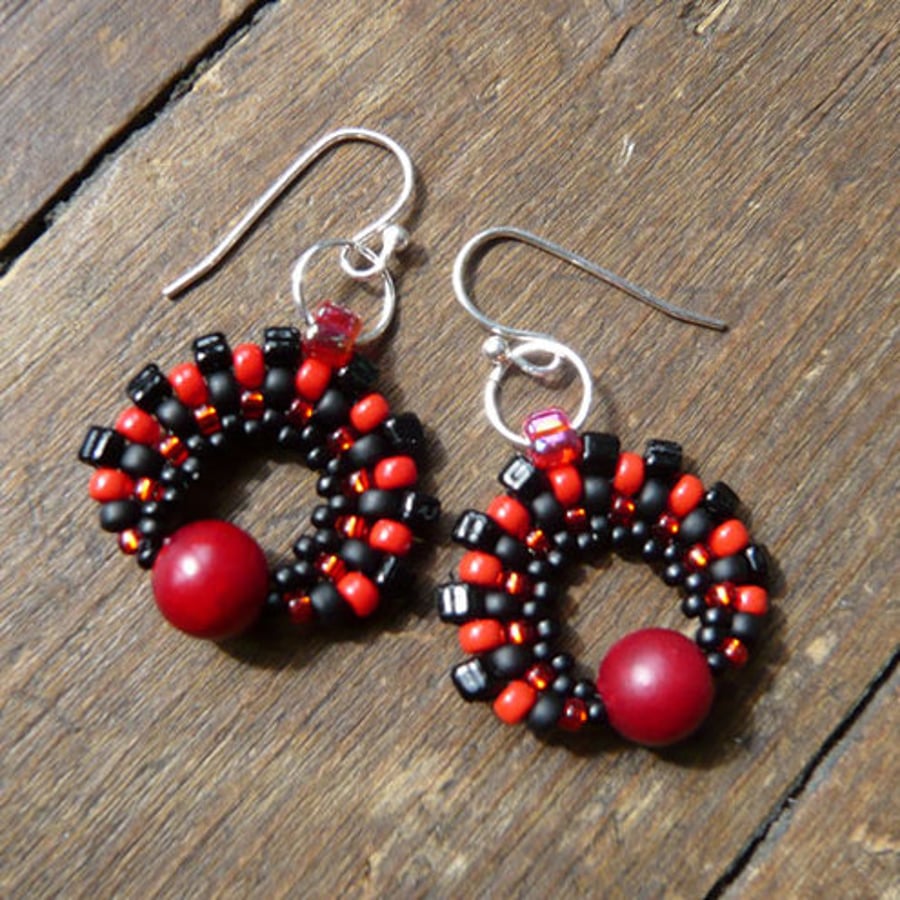 Small red earrings