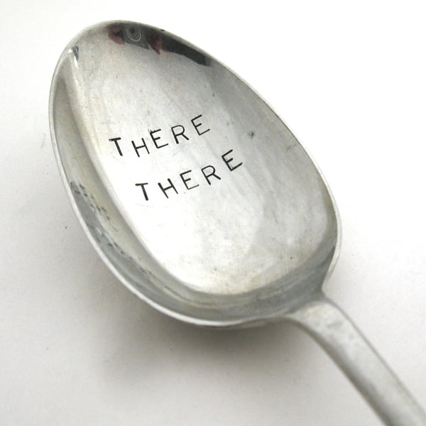 There There, Hand Stamped Vintage Dessertspoon