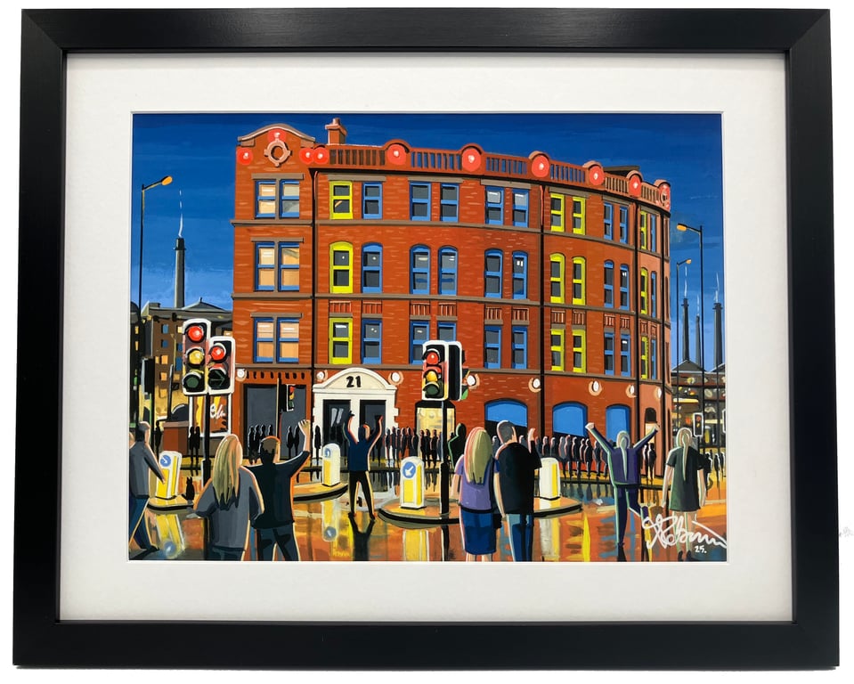Manchester, Hacienda Nightclub Urban Cityscape Framed Art Print 14" x 11" Frame 