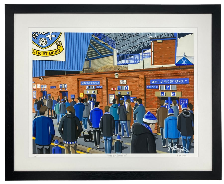 Sheffield Wednesday, Hillsborough. Limited Edition Framed Art Print (20" x 16")