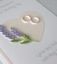 Wedding congratulations card - quilled, lavender, handmade, unique - Image 1