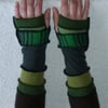 Upcycled Sweater ArmWarmers in Greens