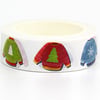 Christmas Jumper pattern, Decorative Washi Tape, Cards,10m reel
