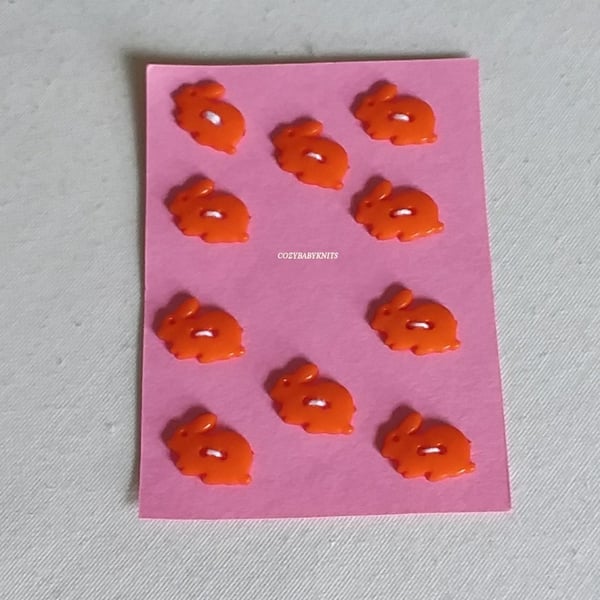 Orange rabbit plastic buttons