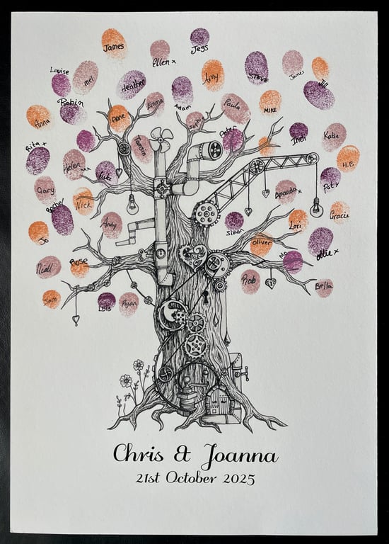 steampunk guest book tree