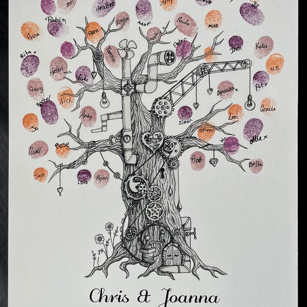 steampunk guest book tree