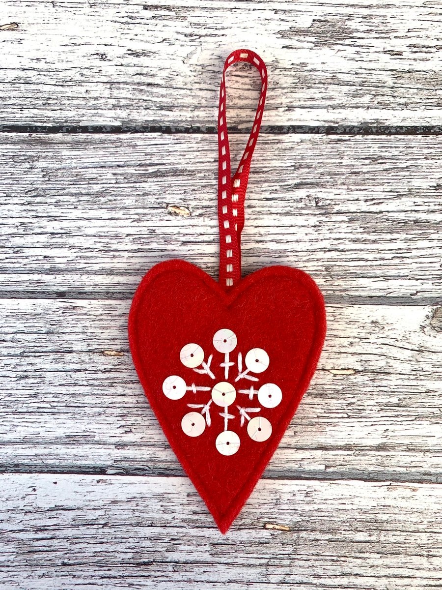 Heart & Snowflake Decoration