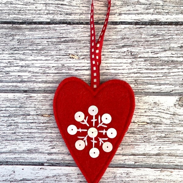 Heart & Snowflake Decoration
