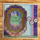 Handmade Luxury Floral Birthday Card. Magical Night Garden Birthday Card