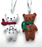 Christmas Bear Decoration with Hand Embroidered Personalisation- Made to Order - Image 9